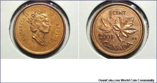 Canada 2001 1 cent KM# 289 