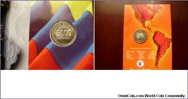 Conmemorativa 50 Aniversario OEA 5.000 PESOS-Original from Banco Republica- RARE FOR SALE-SOLD