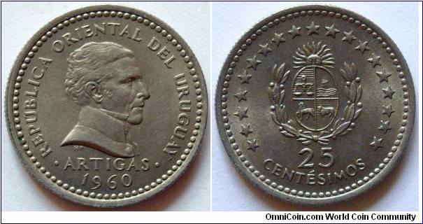 25 centesimos.
1960