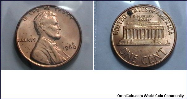 U.S. 1960-P  1 Cent KM# 201 Small Date 