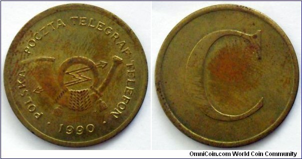 Telephone token from Poland (C) Struck in Warsaw Mint