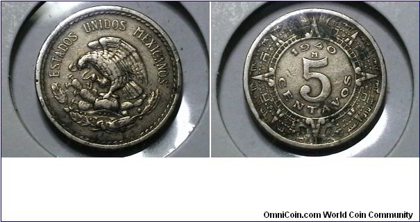 Mexico 1940-M 5 Centavos KM# 423 
