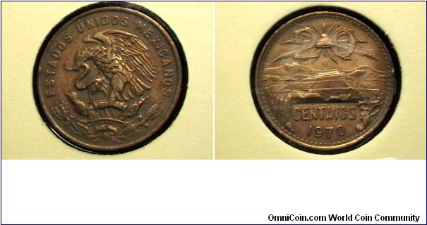 Mexico 1970-M 20 Centavos KM# 440 