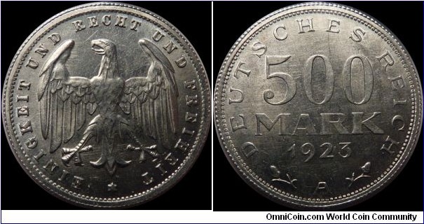 Weimar Republic 500 Mark 1923-A (Berlin mint)