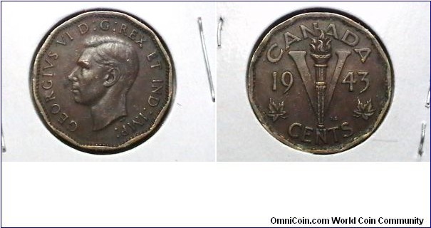 Canada 1943 5 Cents KM# 40 