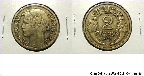France 1938 2 Francs KM# 886 