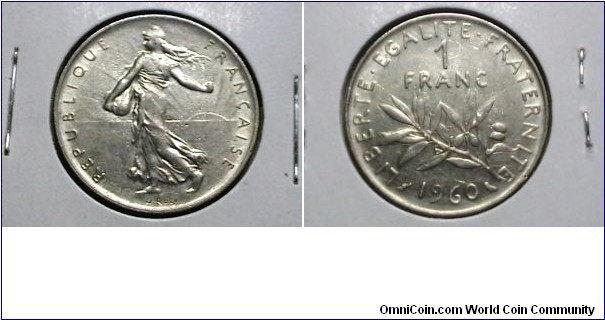 France 1960 1 Franc KM# 925.1 