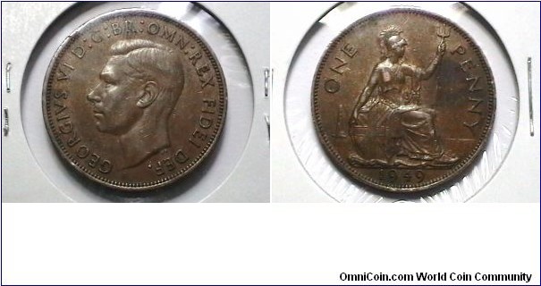 Great Britain 1949 1 Penny KM# 869 