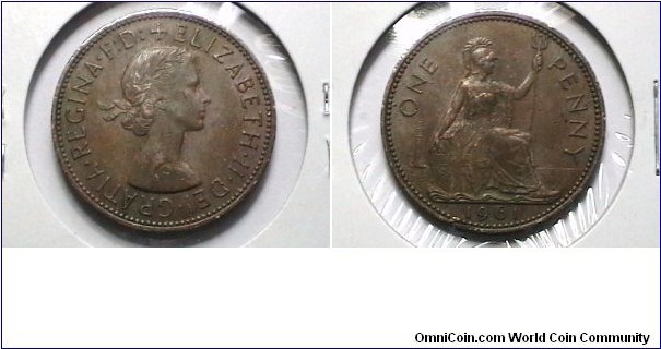 Great Britain 1961 1 Penny KM# 897 