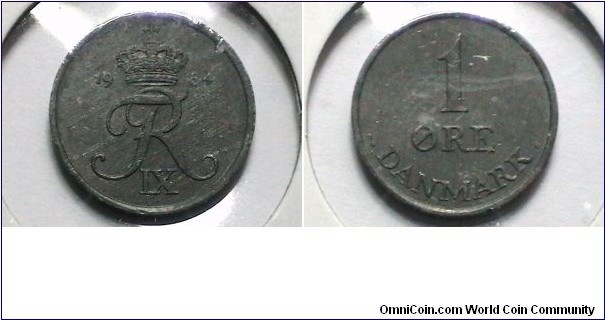 Denmark 1964-C-S 1 Ore KM# 839.2 