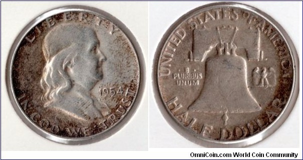 half dollar/50 cents - dark tonned