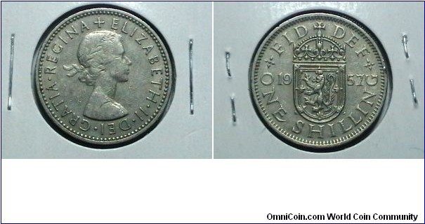 Great Britain 1957 1 Shilling KM# 905 