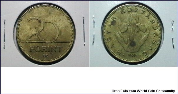 Hungry 1993 20 Forint KM# 696 