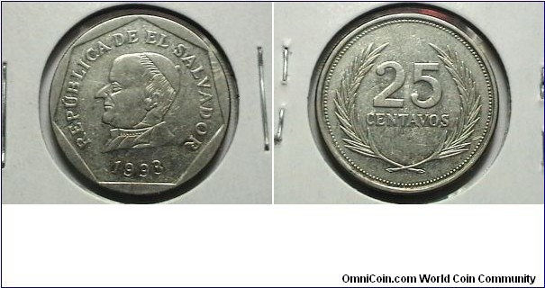 El Salvador 1993(a) 25 Centavos KM# 1576 