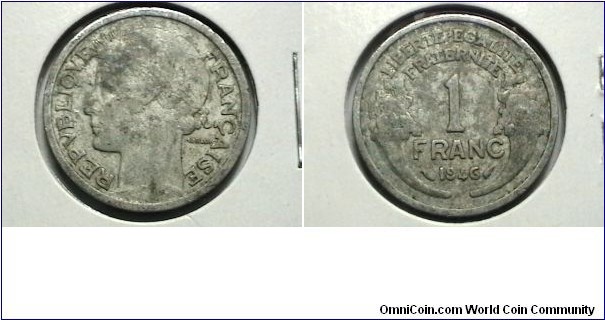 France 1946 1 Franc KM# 885.a1 