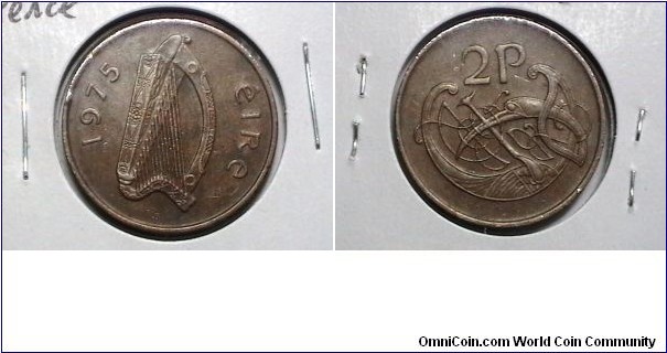 Ireland 1975 2 Pence KM# 21 