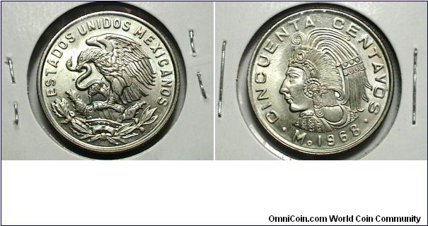 Mexico 1968-M 50 Centavos KM# 451 
