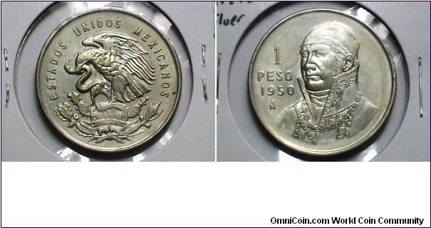 Mexico 1950-M 1 Peso  KM# 457 