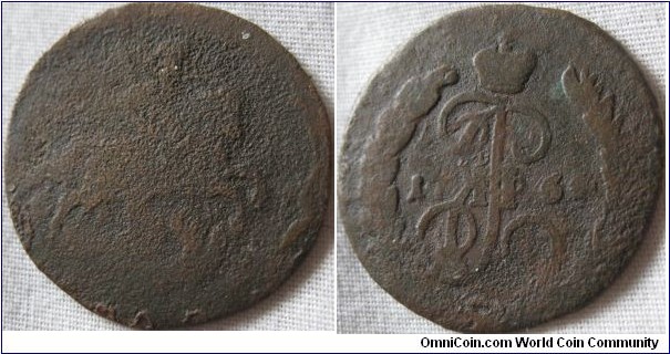 1764 badly worn, denomination 1 kopeck?
