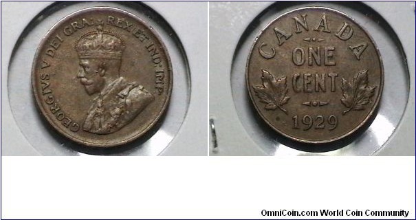 Canada 1929 1 Cent KM# 28 