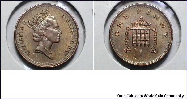 Great Britain 1993 1 New Penny KM# 935a 
