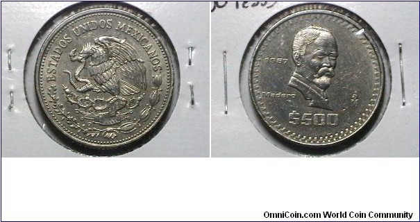 Mexico 1987 500 Pesos Km# 525 