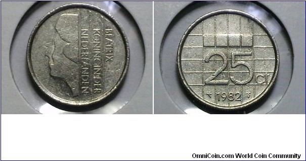 Netherlands 1982 25 Cents KM# 204 