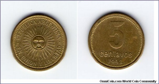 5 Centavos Brass. 