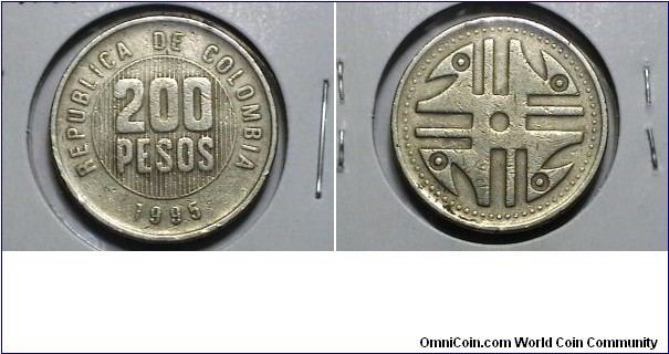 Colombia 1995 200 Pesos KM# 287 