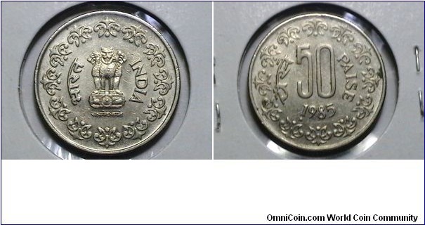 India 1985(T) 50 Paise KM# 65 