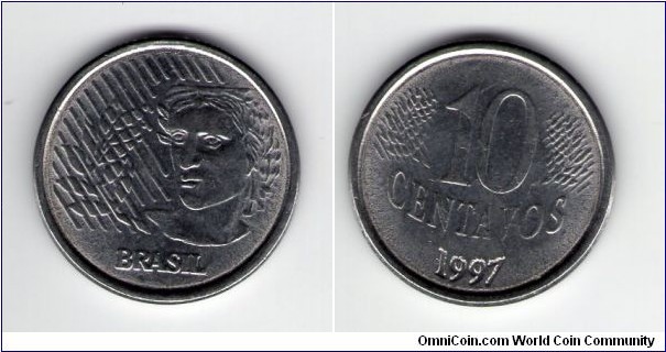 10 Centavos Stainless steel.