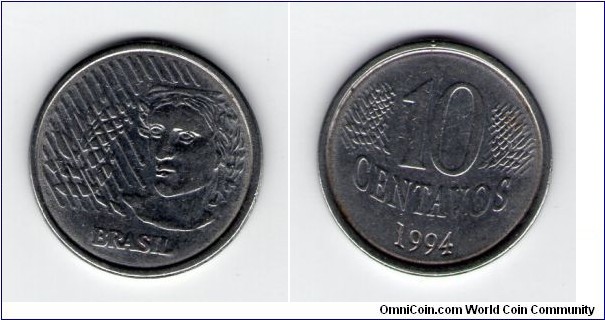 10 Centavos Stainless steel. 