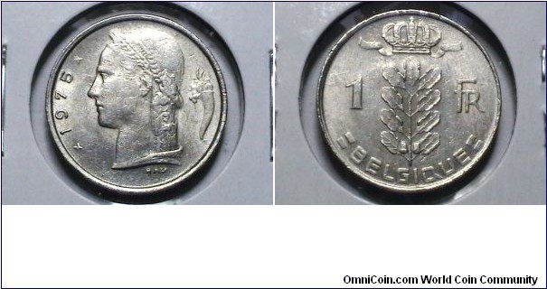 Belgium 1975 1 Franc KM# 134.1 