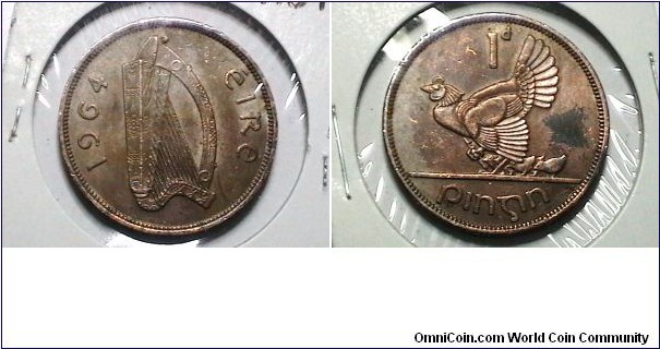 Ireland 1964 1 Penny KM# 11 