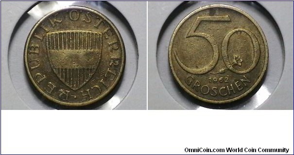 Austria 1962 50 Groschen KM# 2885 