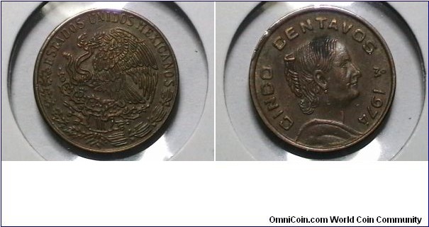 Mexico 1974-M 5 Centavos KM# 427 