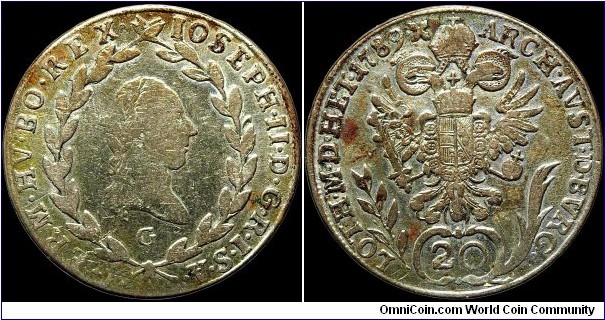1789 20 Kreutzer.

Graz mint.