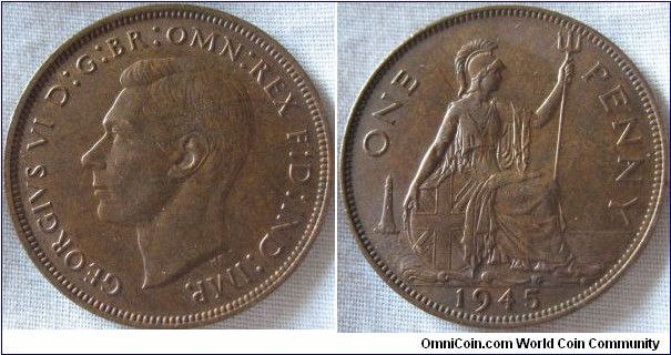 1945 EF penny, mint darkened