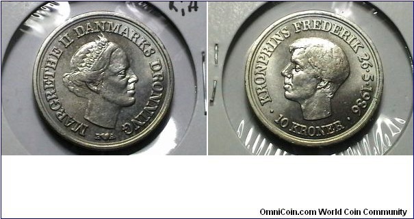 Denamark 1986 10 Kroner  KM# 865 