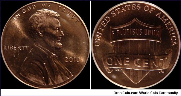 USA 1 Cent 2010-P PCGS MS65RD (Philadelphia mint)