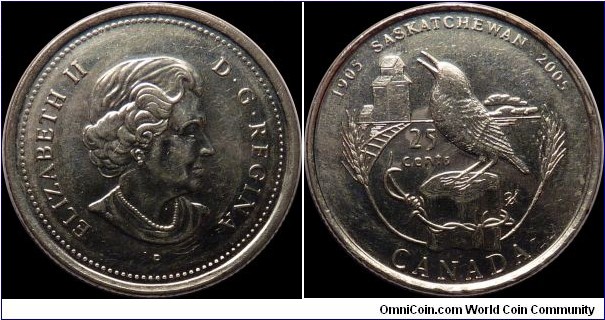 Canada 25 Cents 2005 100th Anniversary of Saskatchewan