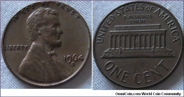 1964 D cent, EF, more lustre then you can see