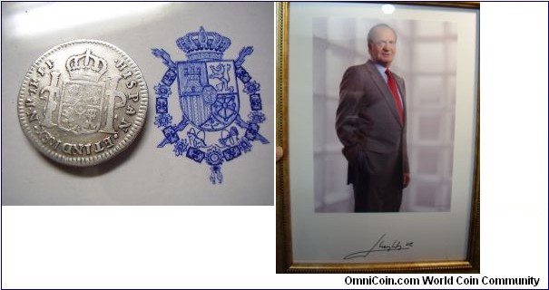 Nuevo Reino.With the photo siged by King Juan Carlos I to me dated 2008 in my second year in the college.