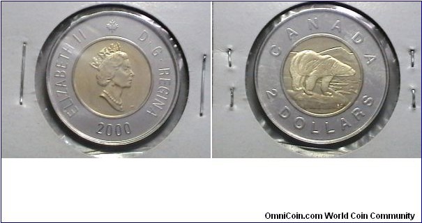 Canada 2000W 2 Dollar Single Bear rev. KM# 270 