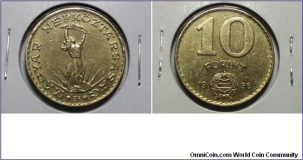 Hungry 1986 10 Forint KM# 636 