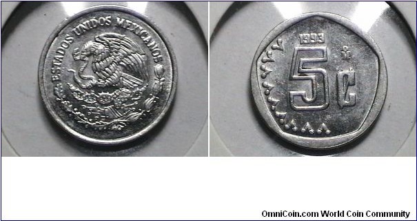 Mexico 1993 5 Centavos KM# 546 