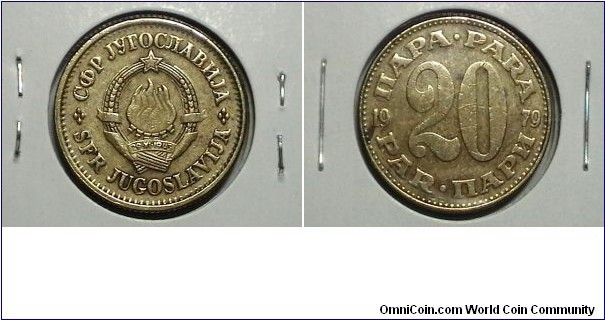 Yugoslavia 1979 20 Para  KM# 45 