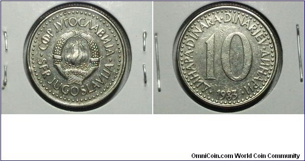 Yugoslavia 1983 10 Dinar KM# 89