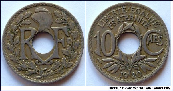 10 centimes.
1920