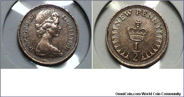 Great Britain 1971 half Penny KM# 914 